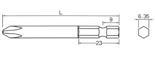 BIX (B35)2X100 ดอกไขควงหัวเดี่ยวแฉก รุ่น B041-B352100 - STintertrade