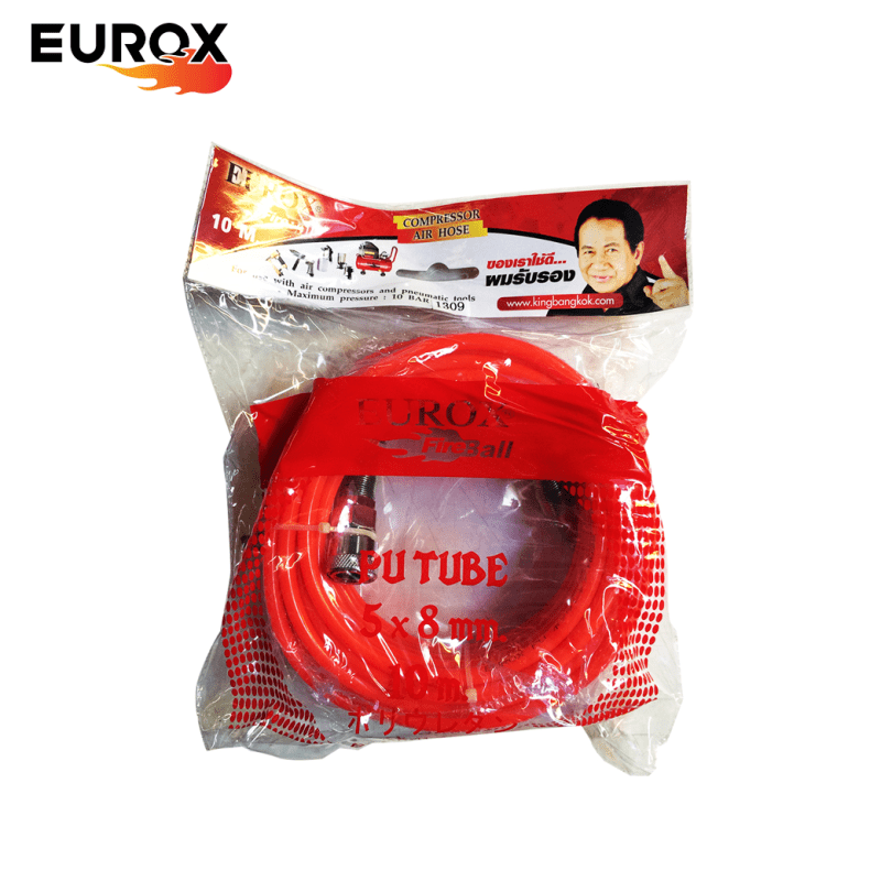 EUROX สายลมพร้อมใช้ 5*8 พร้อมหัว COUPLER (สีส้ม) 10 เมตร by STNTRADE